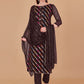 Salwar Suit Jacquard Organza Brown Lace Salwar Kameez