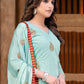 Salwar Suit Chanderi Blue Embroidered Salwar Kameez