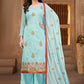 Salwar Suit Chanderi Blue Embroidered Salwar Kameez