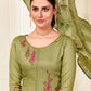 Salwar Suit Cotton Green Embroidered Salwar Kameez