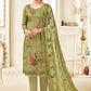 Salwar Suit Cotton Green Embroidered Salwar Kameez