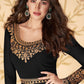Salwar Suit Faux Georgette Black Embroidered Salwar Kameez