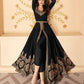 Salwar Suit Faux Georgette Black Embroidered Salwar Kameez