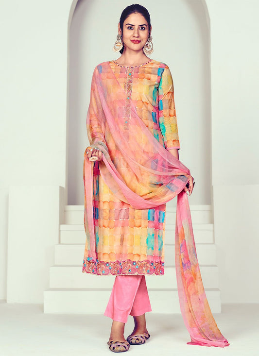 Salwar Suit Cotton Multi Colour Digital Print Salwar Kameez