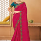 Trendy Saree Raw Silk Pink Embroidered Saree