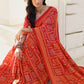 Classic Silk Orange Digital Print Saree