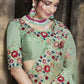 Classic Tissue Sea Green Embroidered Saree