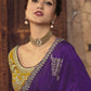 Classic Viscose Purple Embroidered Saree
