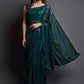 Classic Georgette Silk Green Embroidered Saree