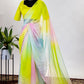 Classic Organza Multi Colour Floral Patch Saree