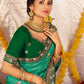 Classic Vichitra Silk Green Embroidered Saree