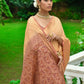 Classic Linen Orange Woven Saree