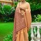 Classic Linen Orange Woven Saree