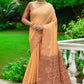 Classic Linen Orange Woven Saree