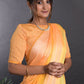 Classic Satin Orange Print Saree