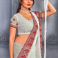 Classic Georgette Off White Embroidered Saree