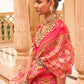 Classic Tussar Silk Pink Weaving Saree