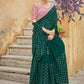 Classic Chinon Green Sequins Saree