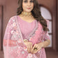 Classic Net Pink Embroidered Saree