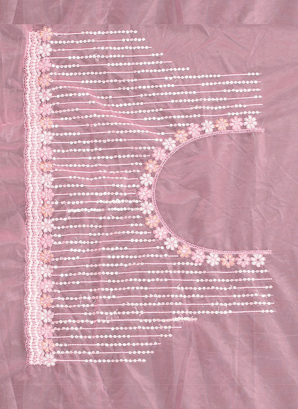 Classic Net Pink Embroidered Saree