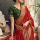Trendy Saree Art Silk Red Embroidered Saree