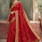 Trendy Saree Art Silk Red Embroidered Saree