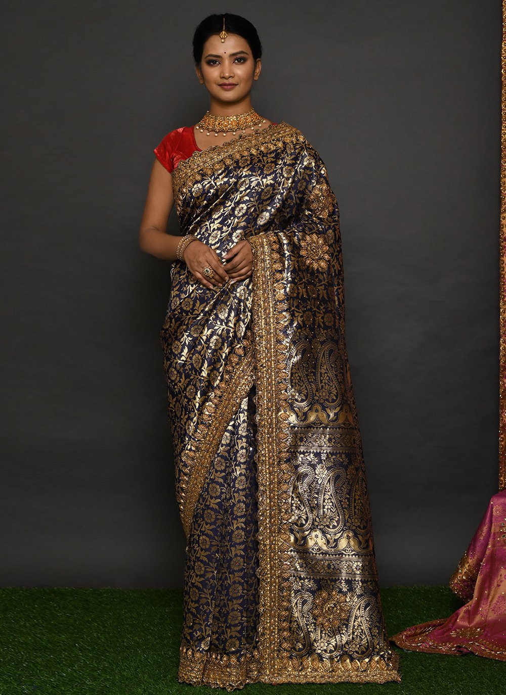 Trendy Saree Kanjivaram Silk Grey Hand Work Saree