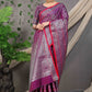 Classic Banarasi Silk Purple Jacquard Work Saree