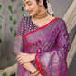 Classic Banarasi Silk Purple Jacquard Work Saree