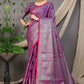 Classic Banarasi Silk Purple Jacquard Work Saree