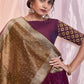 Trendy Saree Organza Silk Purple Print Saree