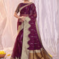 Trendy Saree Organza Silk Purple Print Saree