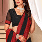 Classic Georgette Black Embroidered Saree