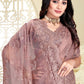 Classic Net Mauve Embroidered Saree