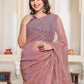 Trendy Saree Net Pink Sequins Saree