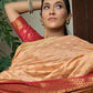 Trendy Saree Banarasi Silk Peach Weaving Saree