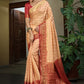 Trendy Saree Banarasi Silk Peach Weaving Saree