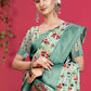 Trendy Saree Banarasi Silk Tussar Silk Sea Green Patch Border Saree