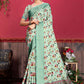 Trendy Saree Banarasi Silk Tussar Silk Sea Green Patch Border Saree