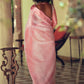 Trendy Saree Organza Pink Woven Saree