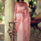 Trendy Saree Organza Pink Woven Saree