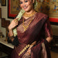 Classic Silk Wine Woven Saree