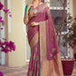 Trendy Saree Silk Tissue Wine Woven Saree