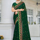 Trendy Saree Georgette Green Embroidered Saree
