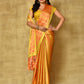 Classic Satin Orange Digital Print Saree