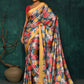 Designer Satin Multi Colour Digital Print Saree