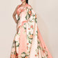 Designer Satin Peach Digital Print Saree