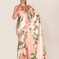 Designer Satin Peach Digital Print Saree