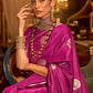 Trendy Saree Handloom Silk Satin Purple Weaving Saree
