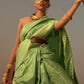 Contemporary Nylon Satin Green Weaving Saree